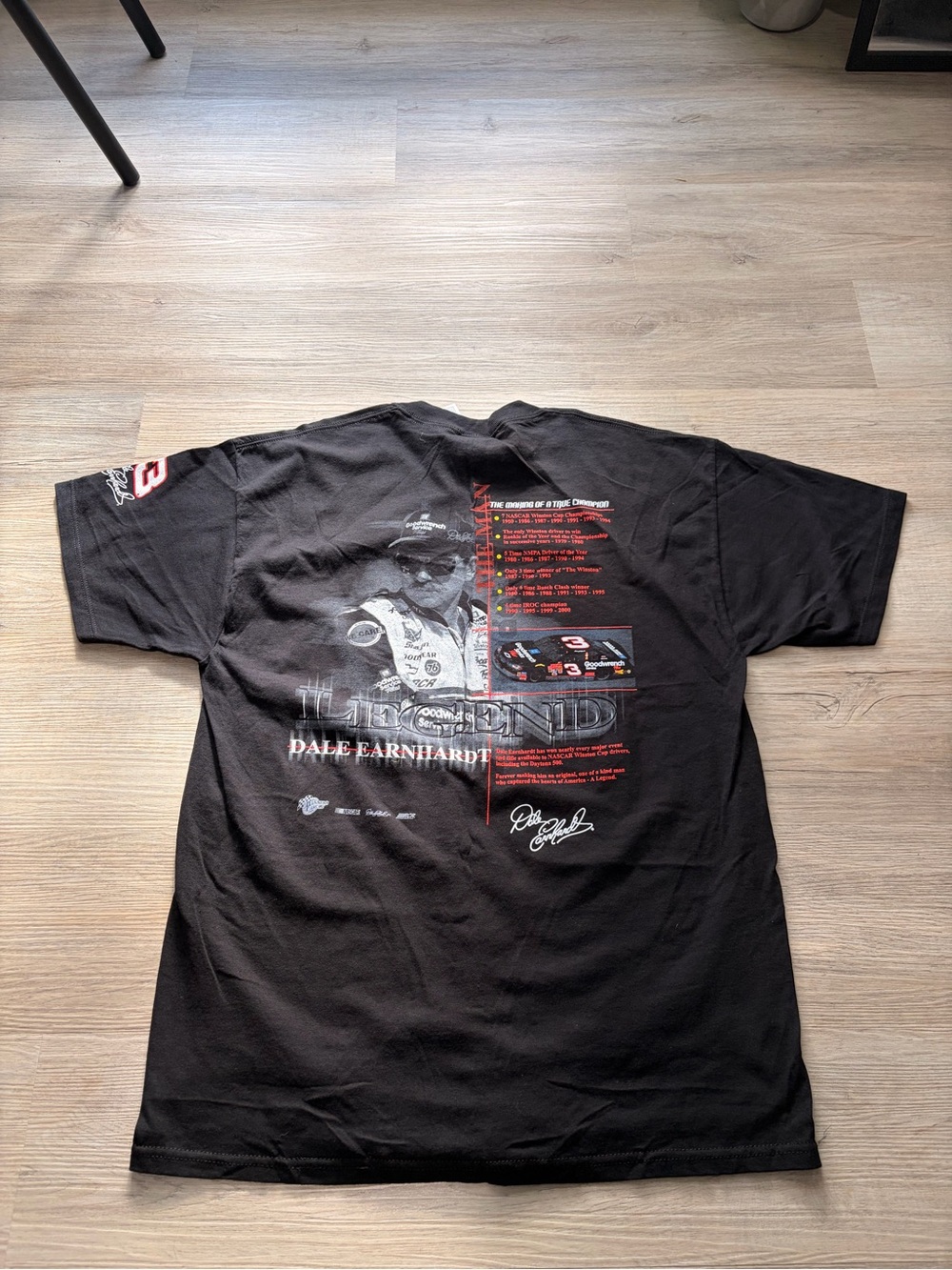 Dale Earnhardt Black Graphic Nascar Short-Sleeve Men's Shirt